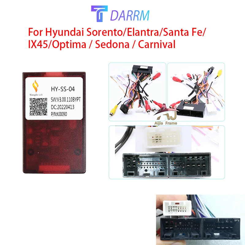 

Для Hyundai Sorento/Elantra 2012-2014/Santa Fe/IX45 2012/Optima/ Sedona/Carnival Android автомобильный радиоприемник Canbus Box HY-SS-04 кабель