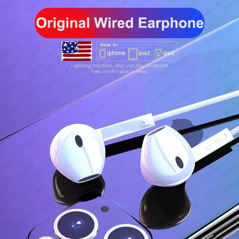 

Wired Earphone For Apple iPhone 11 12 13 Pro Max X XS XR 6 6s 7 8 Plus Earbuds Earpod 3.5mm Headset With Mic Headphones