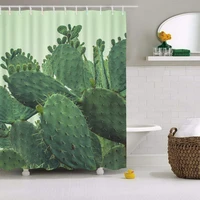 cactus shower curtains waterproof polyester fabric shower curtains tropical plants bathroom screen curtain home decor