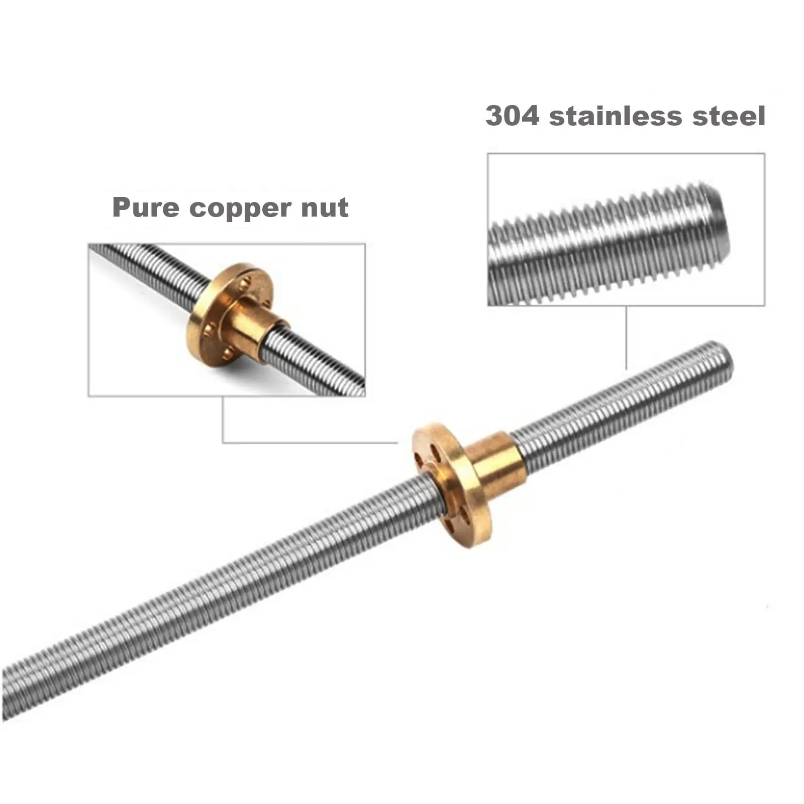 Свинцовый винт T8 2 мм 4 8 нержавеющая сталь 304