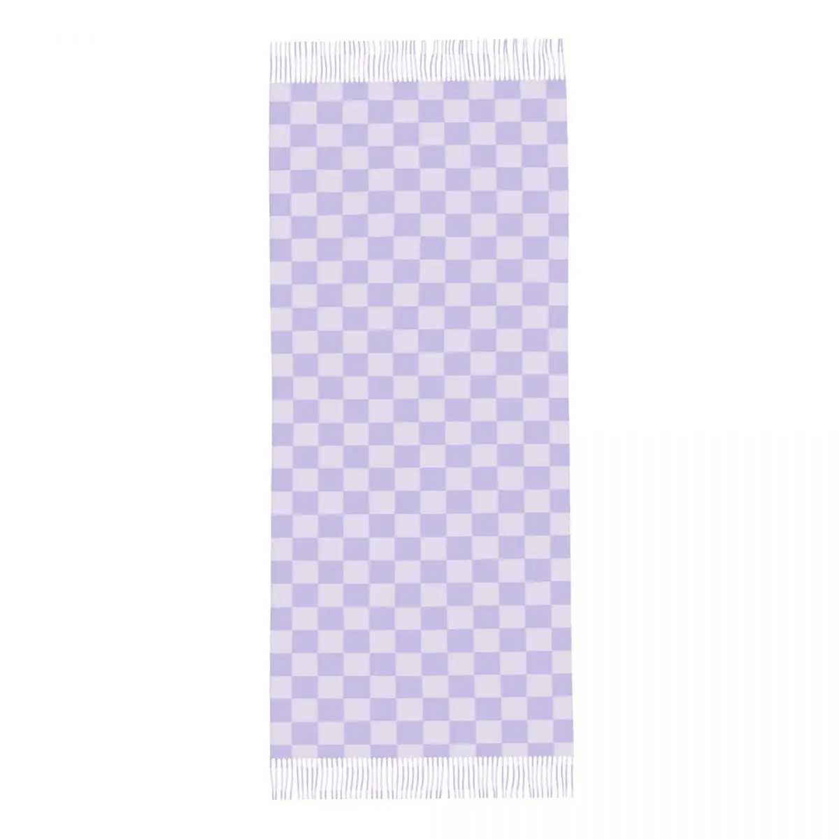 Женский кашемировый шарф в шахматную клетку с геометрическим принтом