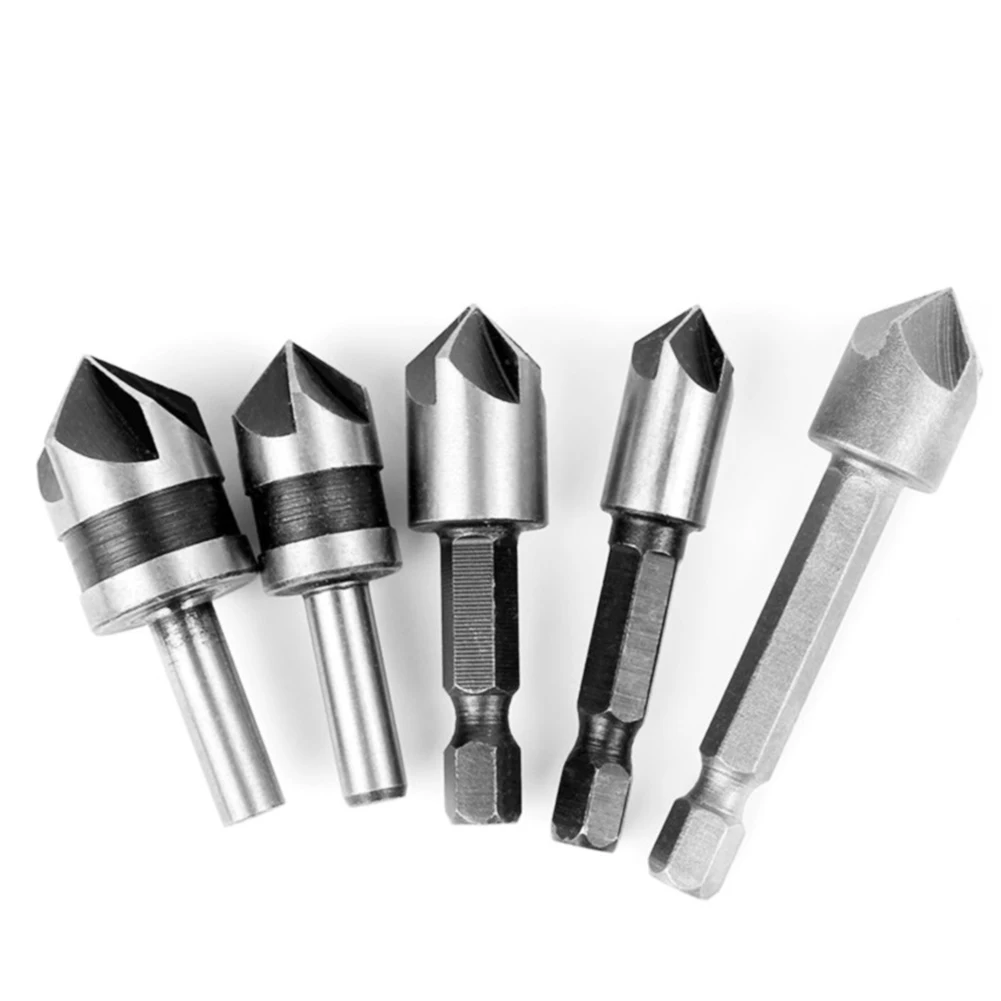 

Tool Countersink Drill Bit Bits Carbon Steel Chamfer Countersink Drills Drilling Woodworking 5 Flute Cutter Brand New