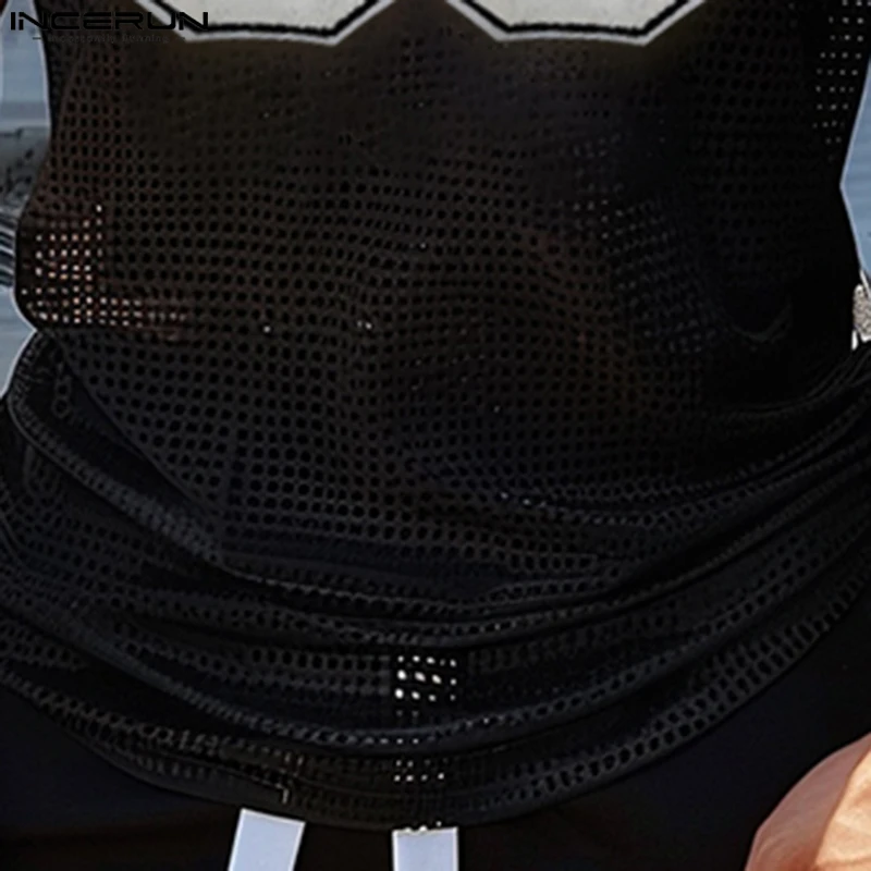 Мужские полупрозрачные сетчатые футболки с коротким рукавом