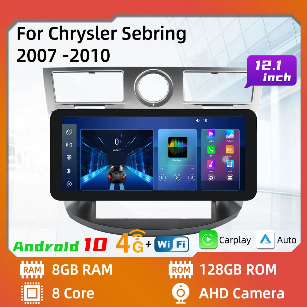 

Автомагнитола на Android для Chrysler Sebring 2007 -2010, 2 Din, 9 дюймов, мультимедийный видеоплеер, аудио, FM, GPS-навигация, стерео