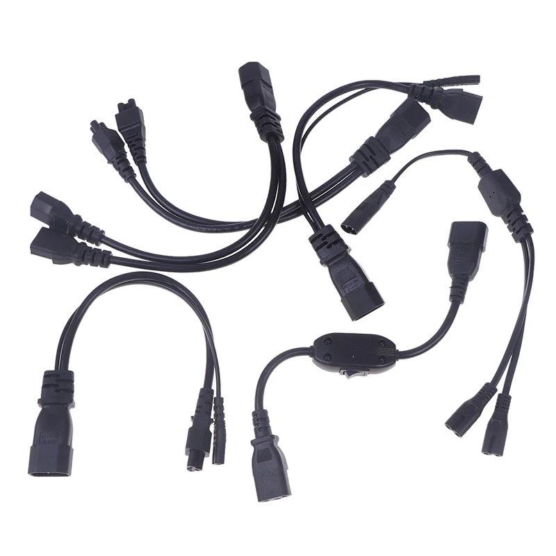 Штекер IEC C14 к 2XC13 C5 C7 C11 Женский разветвитель Y-типа Кабель питания кабель адаптера