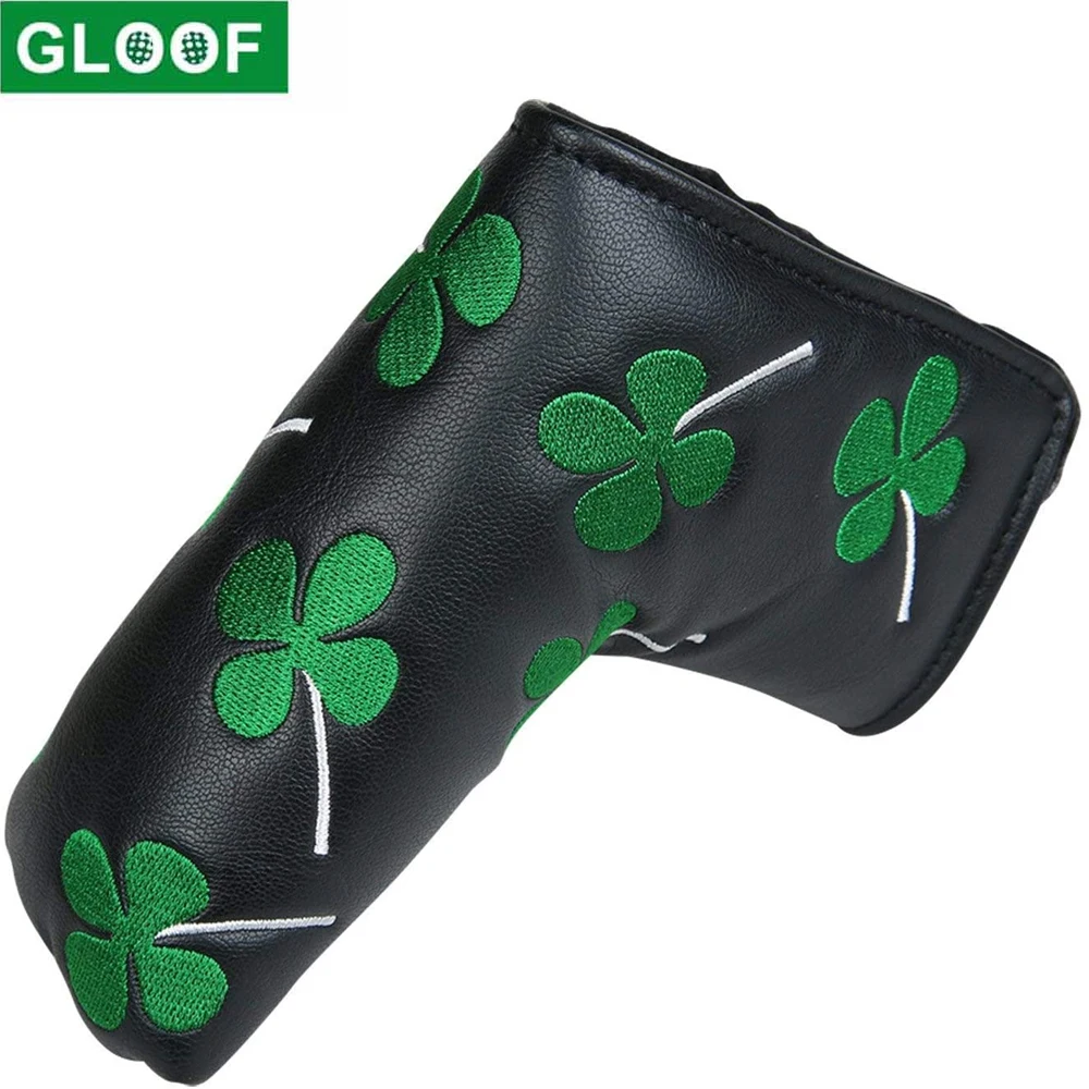 GLOOF White зеленый трилистник Lucky Clover Putter Head Cover Four Leaf Headcover |
