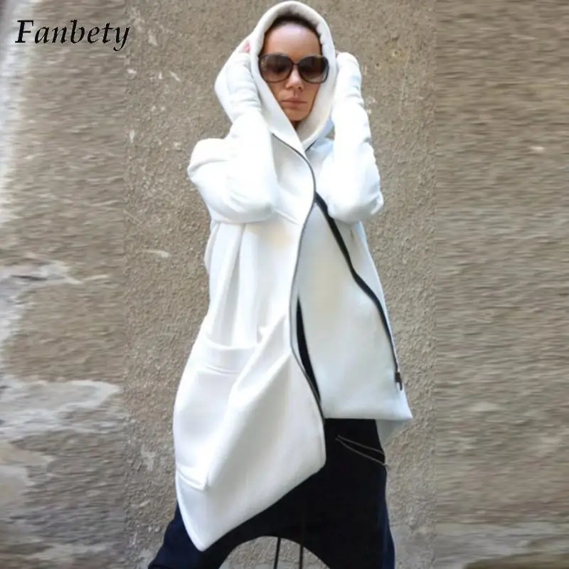 

Women Elegant Solid Hooded Thickened Tops Coats Fashion Pocket Zipper Cardigan Ladies New Vintage Loose Long Sleeve Sweatshirts