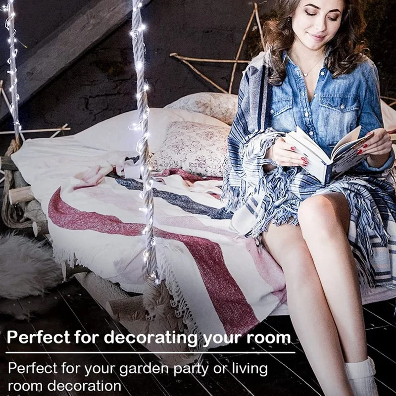 Акция! 200 светодиодный ная уличная гирлянсветильник на солнечной батарее 20 м