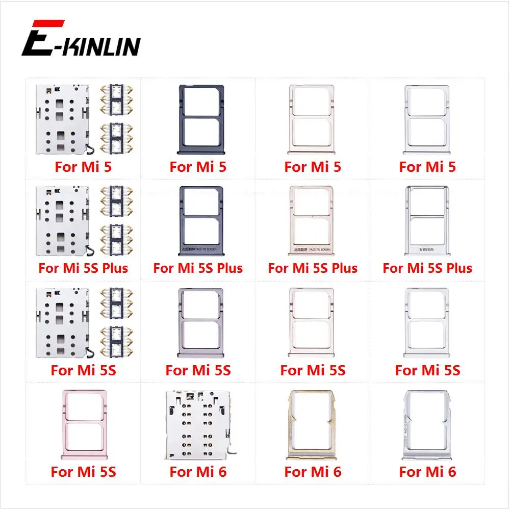 

Sim Card Tray Socket Slot Reader Adapter For XiaoMi Mi 6 5 5S Plus Micro SD Card Holder Connector Container Replacement Parts