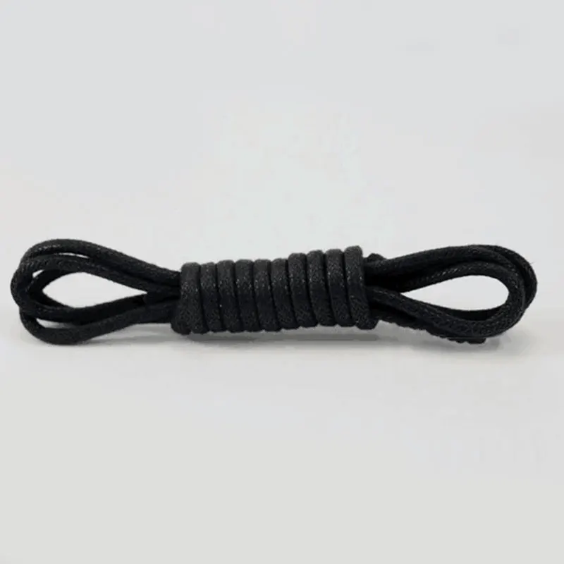 1Pair Cotton Waxed Solid Round Shoelaces Durable Polyester Shoelaces Oxford Shoe Laces Boots Laces Waterproof Leather Shoelace