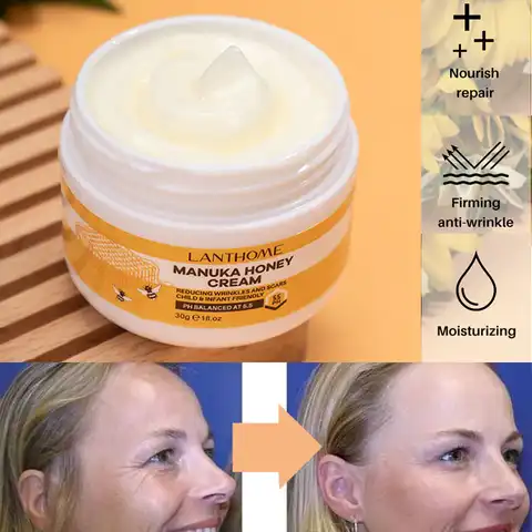 Lanthome Manuka face cream with honey from acne whitening collagen moisturizing anti -aging cream to reduce the skin around the legs 30 g