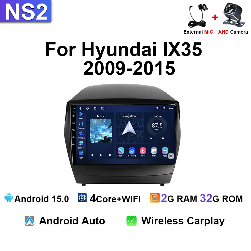 

Для Hyundai Tucson IX35 2009 2010-2015 Android 15 автоаксессуары радио мультимедийный стерео автомобильный плеер навигация GPS CarPlay 4G