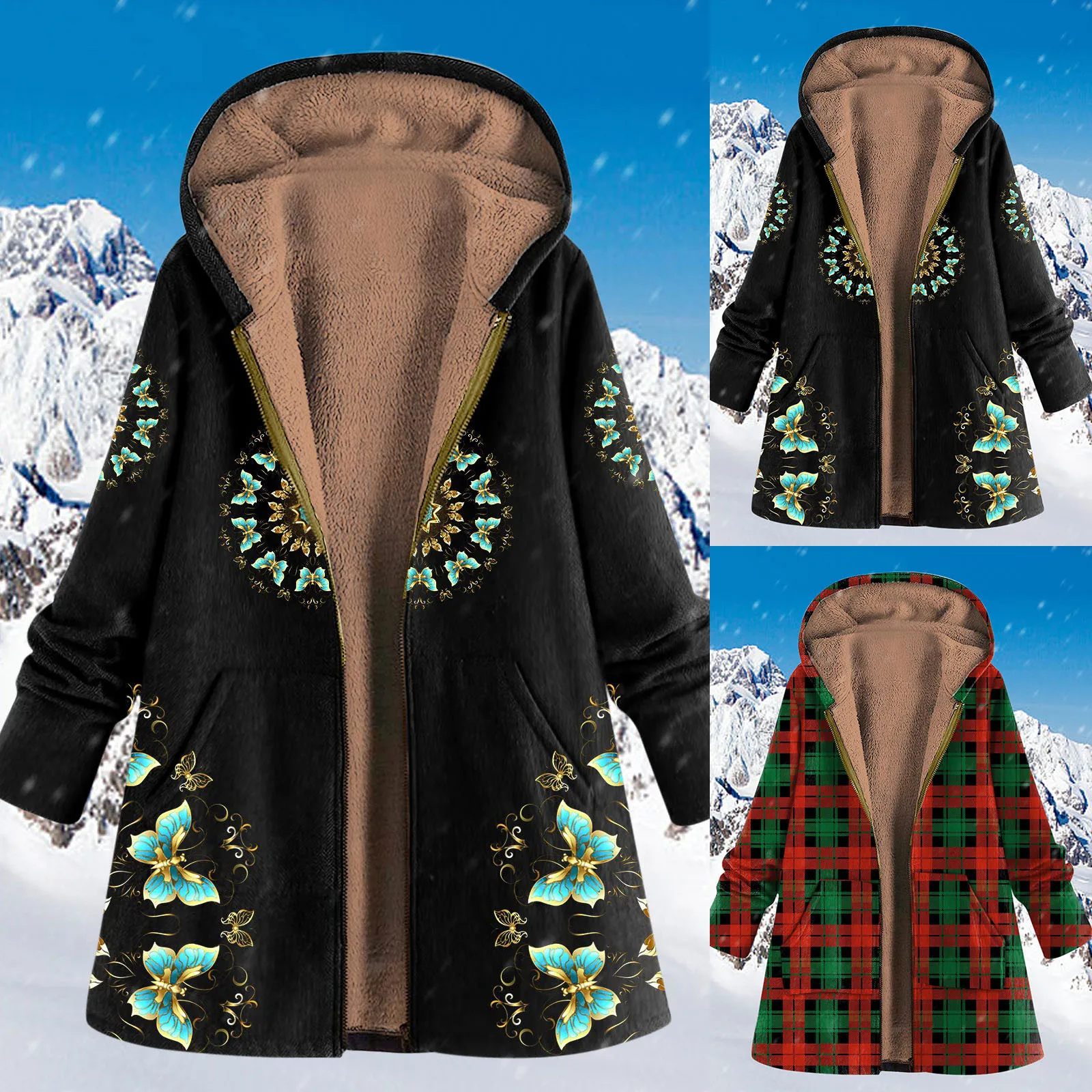 

Женский флисовый свитер, женская зимняя куртка с капюшоном и принтом для отдыха, флисовая куртка, пальто