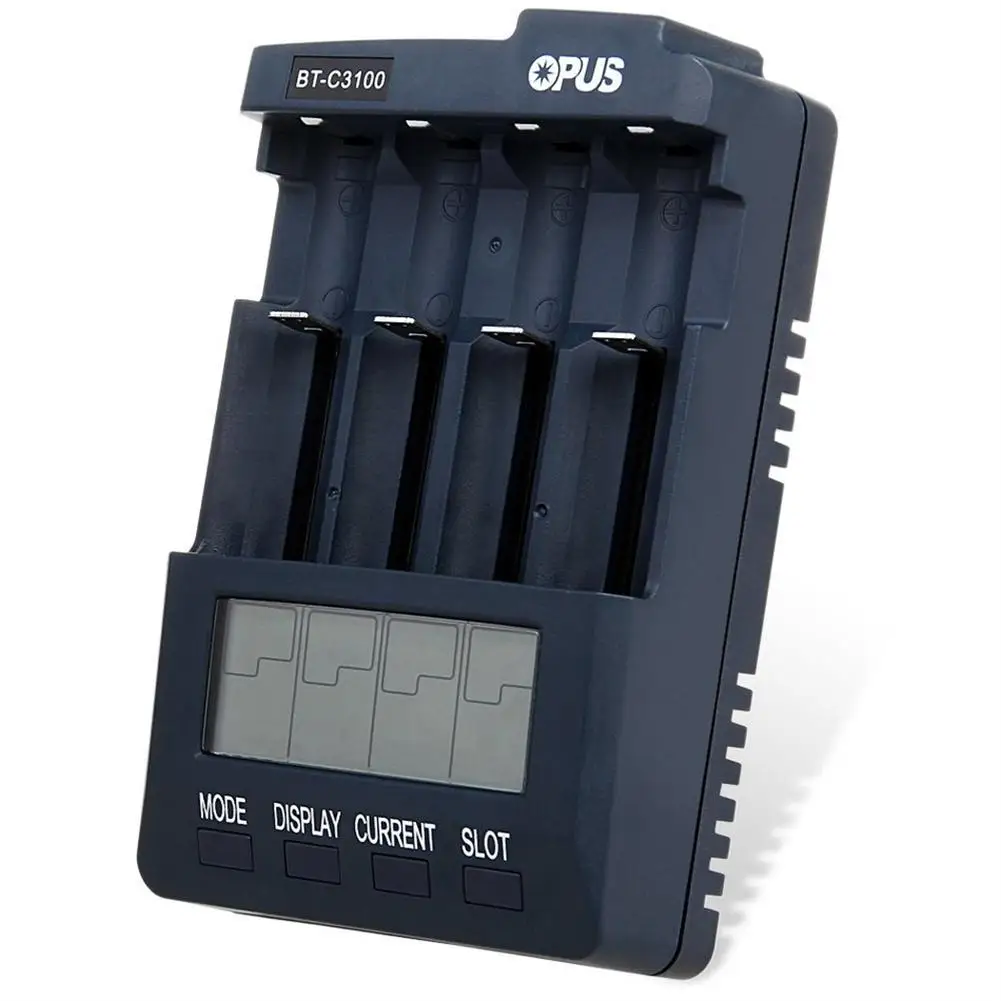 

Opus Bt-c3100 Digital Smart 4 Slot Lcd Battery Charger Compatible For Li-ion Nicd Nimh Aa Aaa 10440 18650 Rechargeable Batteries