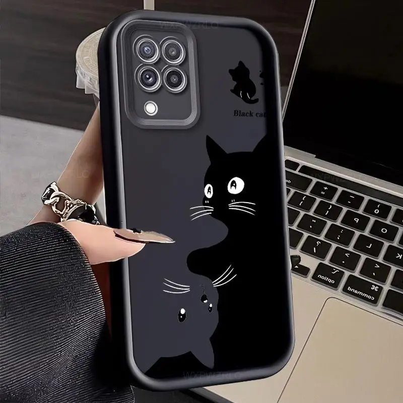Чехол для телефона с милым рисунком кота samsung galaxy A22 F22 M22 M32 матовая мягкая