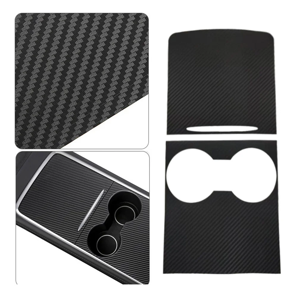 

2x Car Central Control Panel Trim Sticker for Tesla Model 3 2021 Model Y 2021-22 for Personal Car Panel Decoration