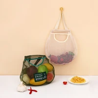 portable hollow breathable ginger garlic hanging bag household fruit and vegetable storage net kitchen supplies