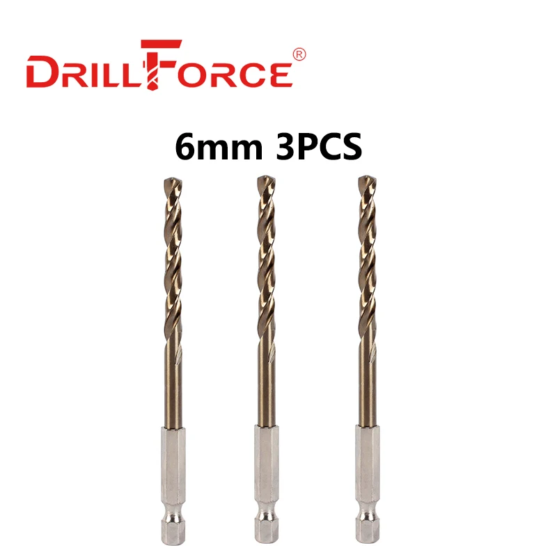 

DRILLFORCE Шестигранные сверла из кобальта HSSCO M35