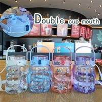 1100ml travel portable with straw large capacity drinkware water bottle kettle water cup drink bottle