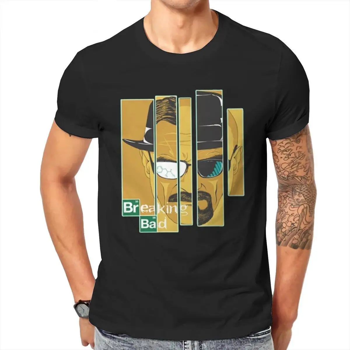 Heisenberg Breaking Bad  T Shirts Men's 100% Cotton Casual T-Shirts Walter White Tee Shirt Short Sleeve Clothing Gift Idea