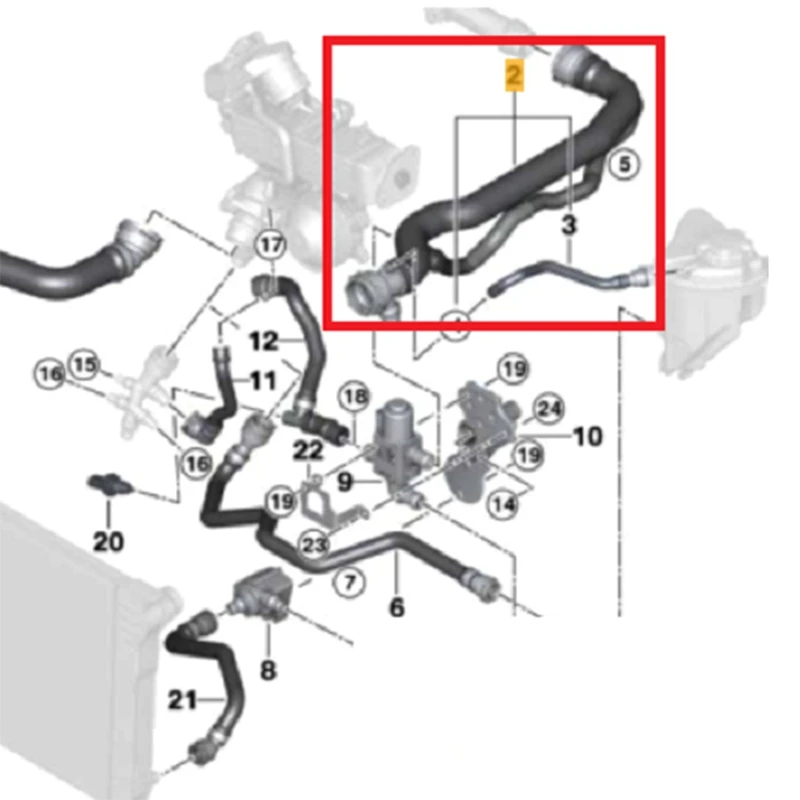 17127809818 верхний Шланг радиатора для охлаждающей жидкости BMW F07 F10 F11 520D 525D Xd