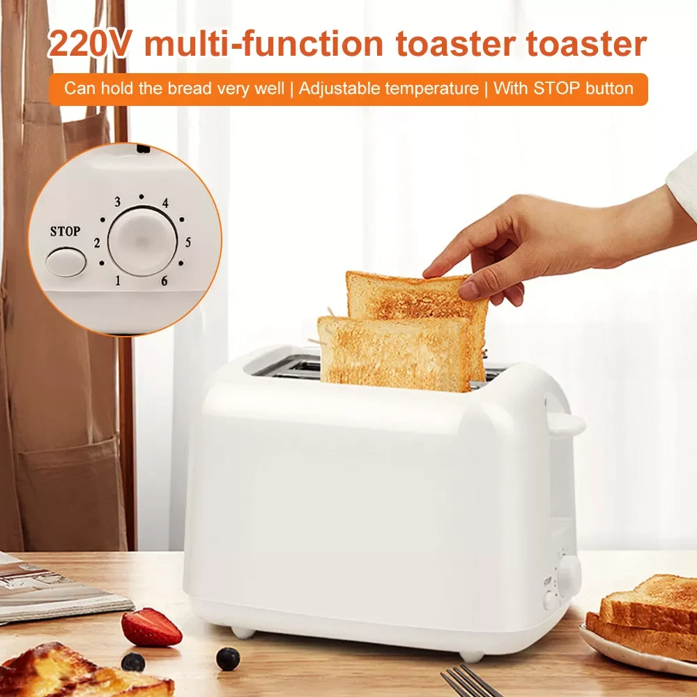 Toaster 2-Slice Breakfast Sandwich Maker Baking Cooking Tool Fast Heating Bread Toaster Household Breakfast Make