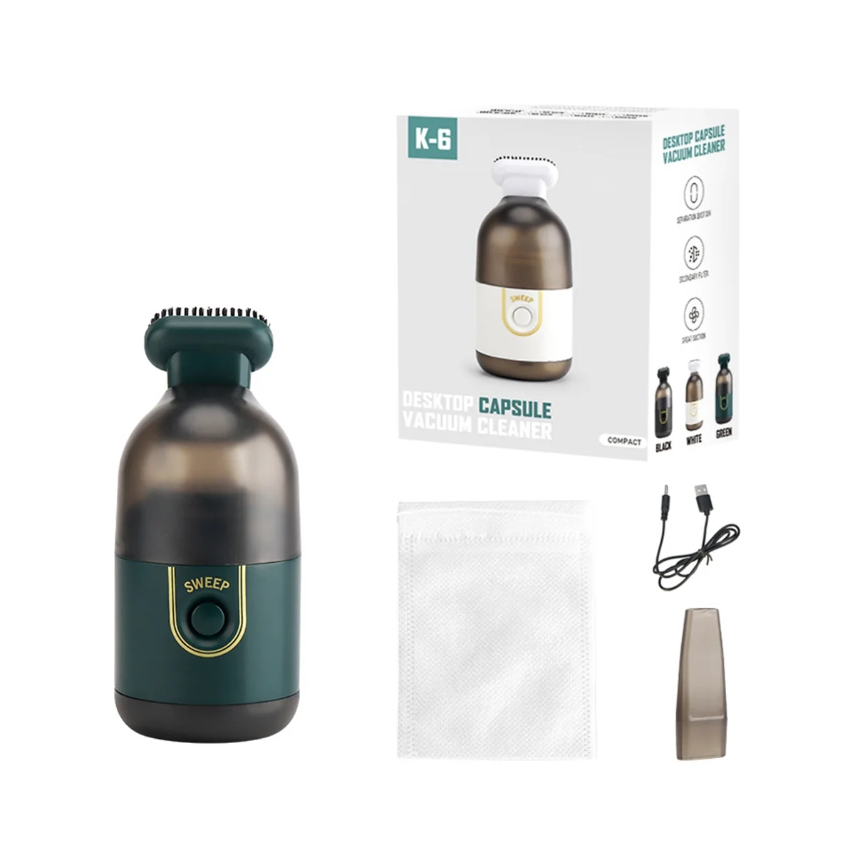 

Настольный мини-пылесос для уборки, портативный ручной пылесос для уборки офиса, автомобиля, дома, беспроводной, зеленый