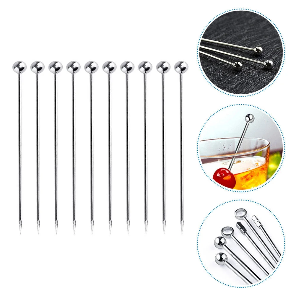 

10 шт., коктейльные палочки из нержавеющей стали