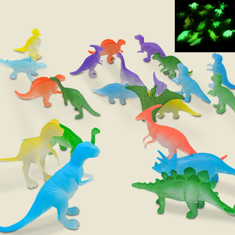 

Имитация светящегося динозавра набор флуоресцентный динозавр мягкая резина тираннозавр Стегозавр модель животного детская игрушка