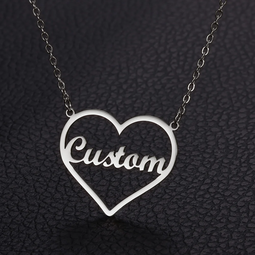Индивидуальное ожерелье с именем в форме сердца для женщин ювелирные изделия