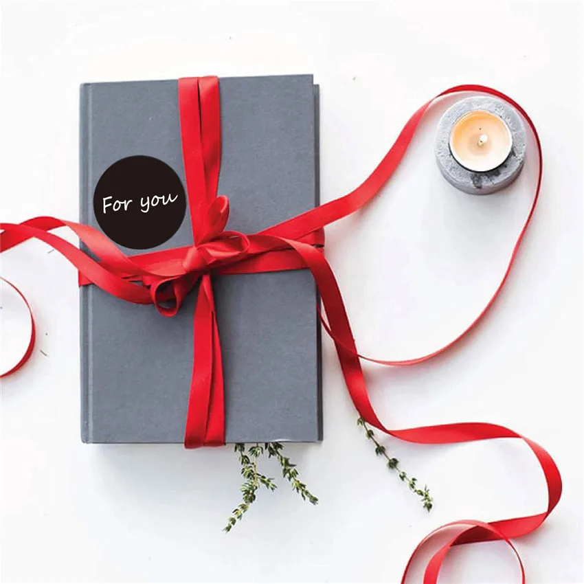 500 шт. в рулоне черные круглые/в форме сердца Наклейки с этикетками наклейки для