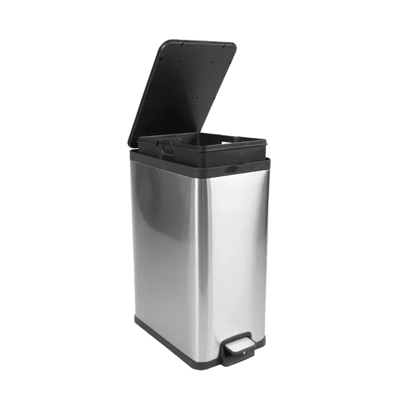

gal / 15 L Stainless Steel Kitchen Garbage Can with Lid Home Sensor trash can Black trash can for bathroom мусорное ве