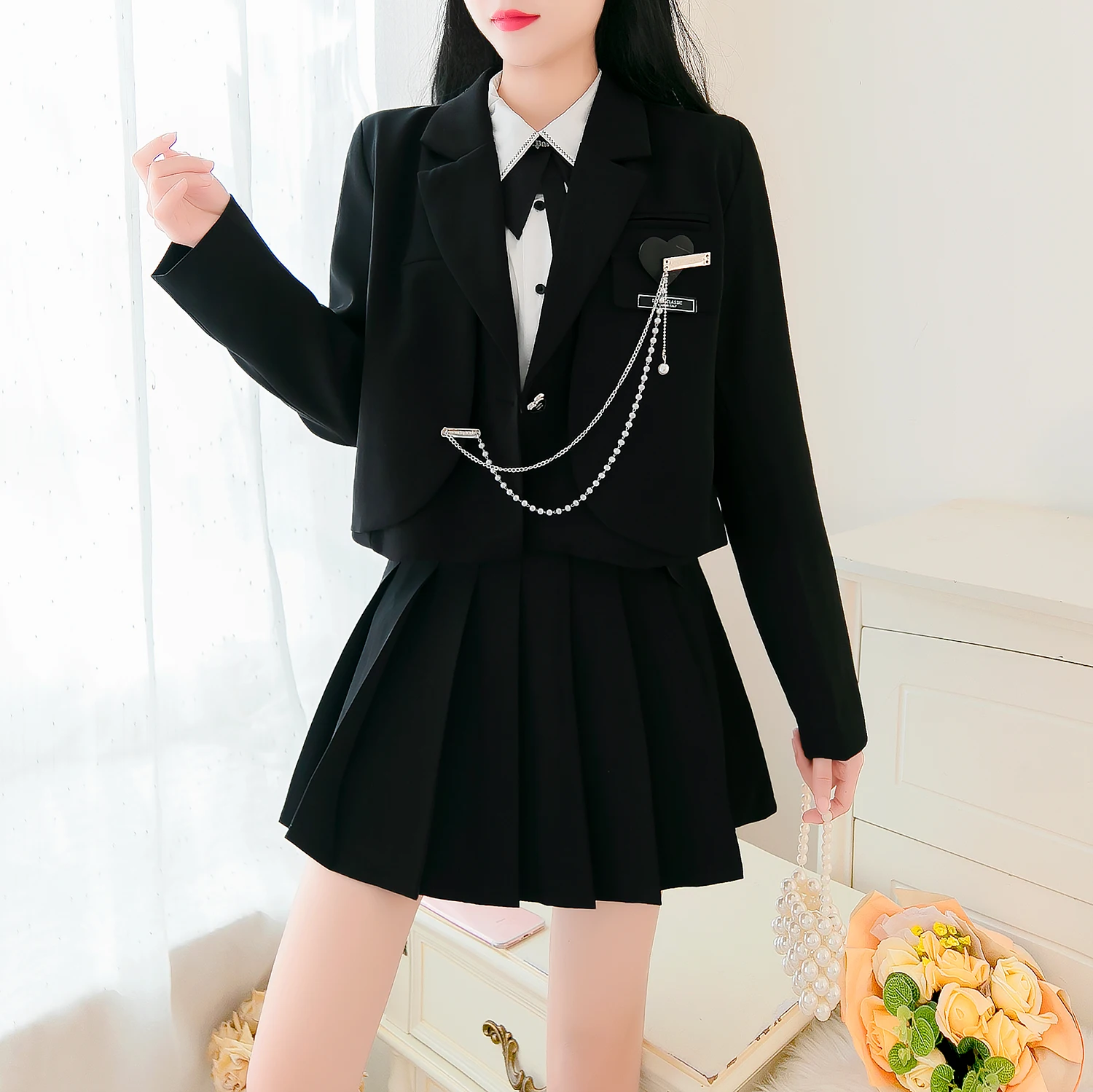 Женский Осенний модный костюм SWEETXUE 2022 в стиле преппи с длинным рукавом куртка +