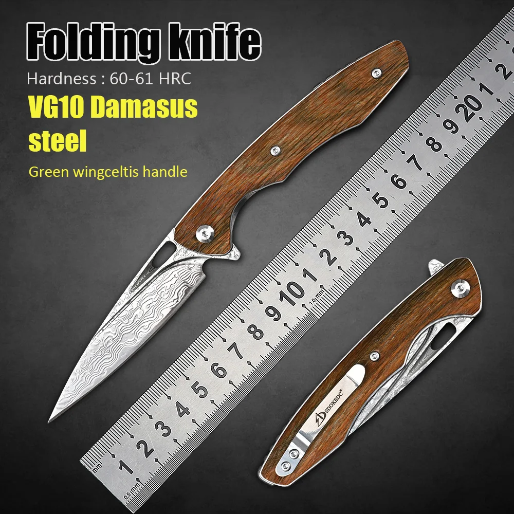 

Camping Utility Self Defense EDC Pocket Knives Outdoor Tactical Survival Hunting Folding Knife VG10 Damaskus