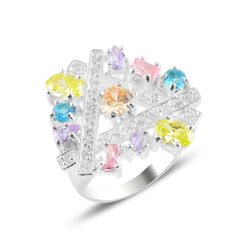 

Серебряное кольцо с фианитом