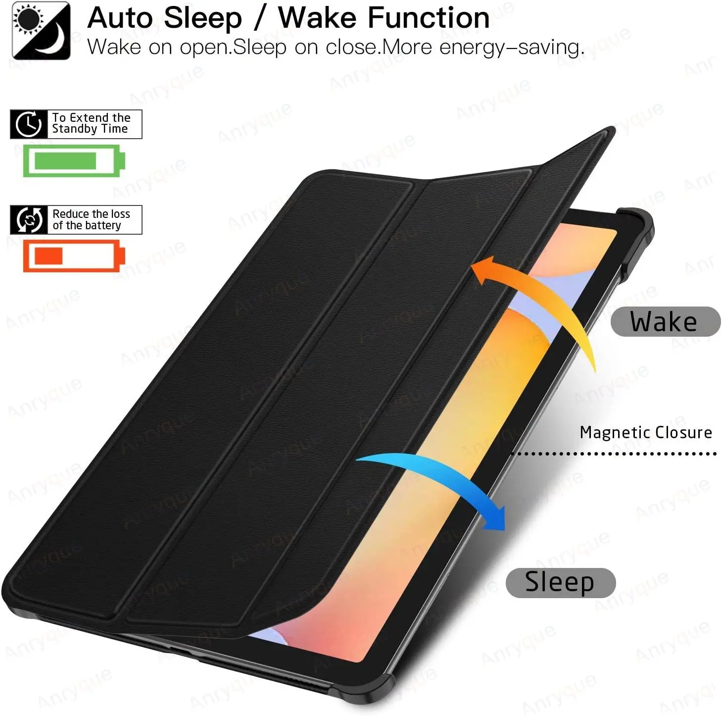 Funda Samsung Galaxy Tab A9 Plus 11-дюймовый SM-X210/X216 кожаный складной чехол-подставка для
