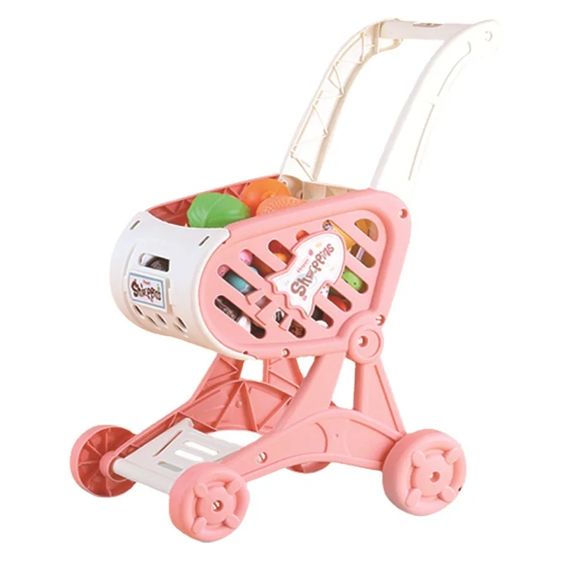 

Mini Kids Supermarket Shopping Cart Play House Toy Set Children's Doll Simulation Trolley Baby Learning To Walk Assistance Tools