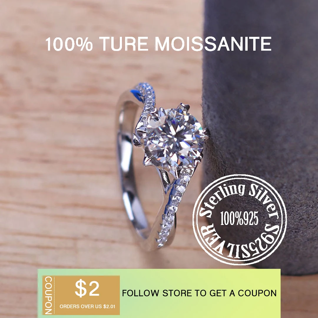 

Женское Обручальное кольцо из серебра 925 пробы, с муассанитом