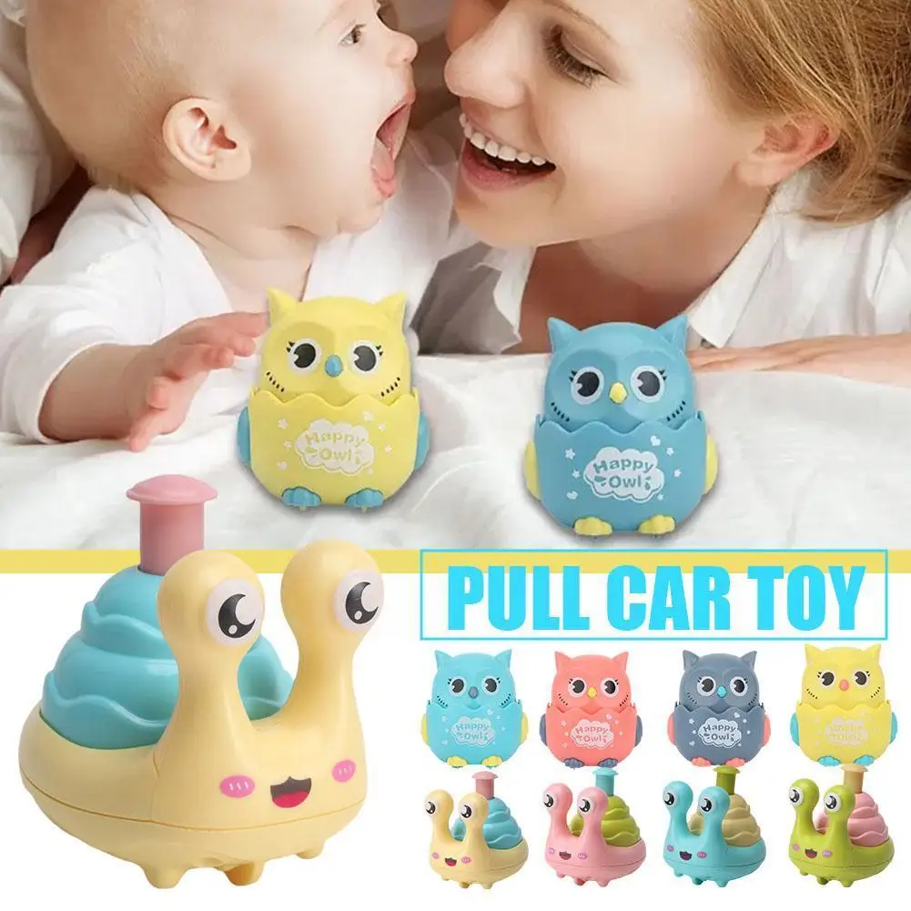 

Pressing Cartoon Owls Snails Inertial Sliding Pull Back Car Classic Wind Up Toys For Kindergarten Children Baby Funny Gifts N4C5