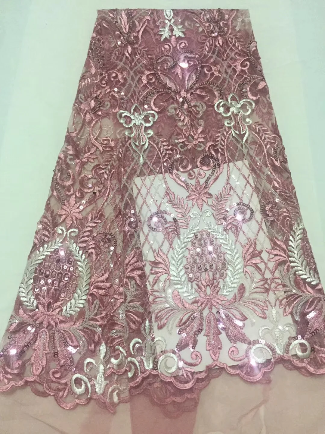 

French Net Lace Fabric 2018 Latest African Lace Fabric with Embroidery Mesh Tulle Lace Fabric High Quality Nigerian Lace JL003