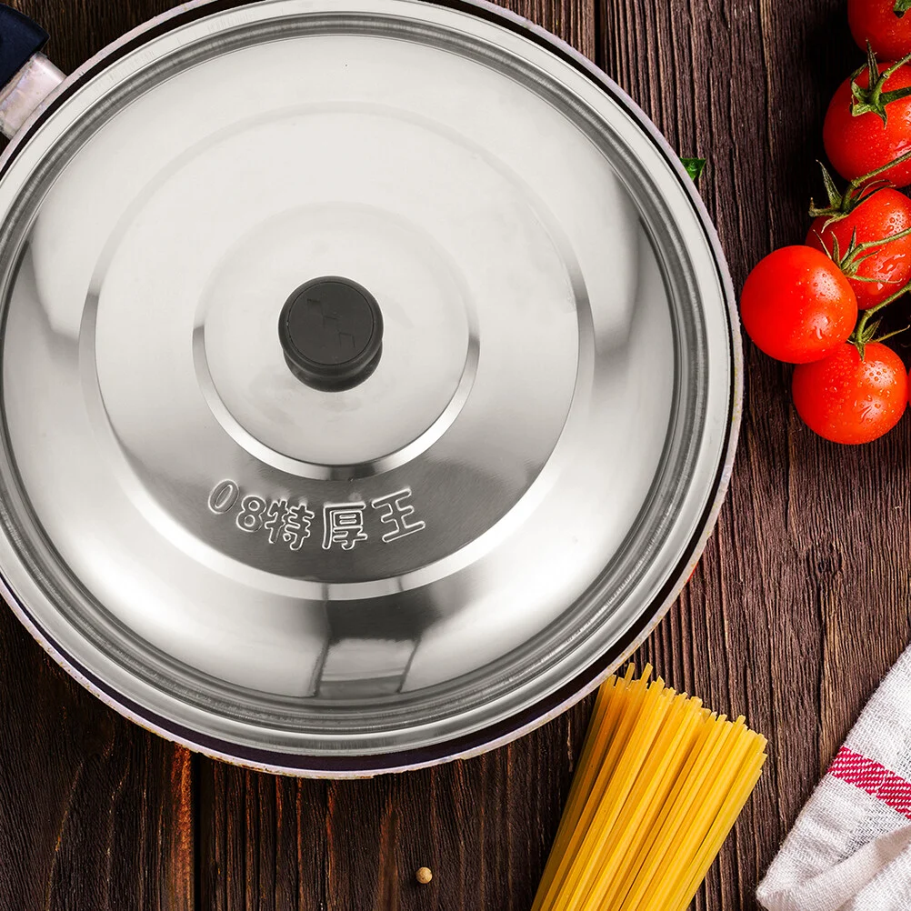 

Pan Lid Replacement Universal Pots Wok Cover Stainless Steel Frying Kitchen Lids