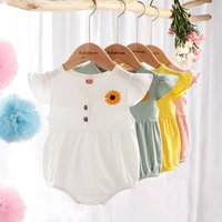 baby four color daisy triangle romper female baby fresh breathable princess flying sleeve bag fart romper