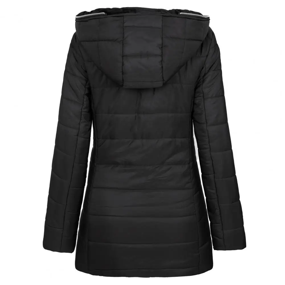 Winter Women's Jacket Coat Solid Color Zipper Closure Slim Waist Hooded Quilted Overcoat for Women Outdoor coat women winter