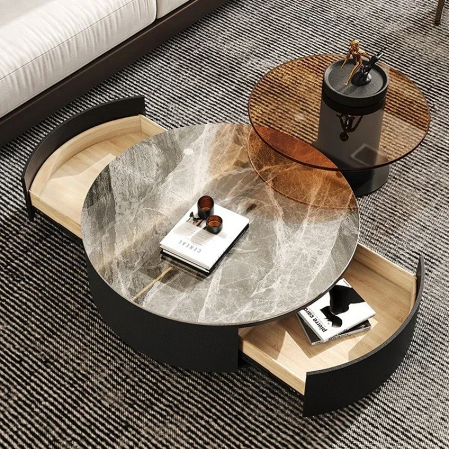 Металлические круглые ультранизкие промышленные глянцевые столы вверх и вниз