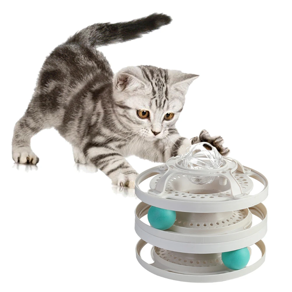 

3 Levels Cat Toy Tower Tracks Cat Toys Interactive Cat Intelligence Training Amusement Plate Cat Tower Pet Products Cat Tunnel