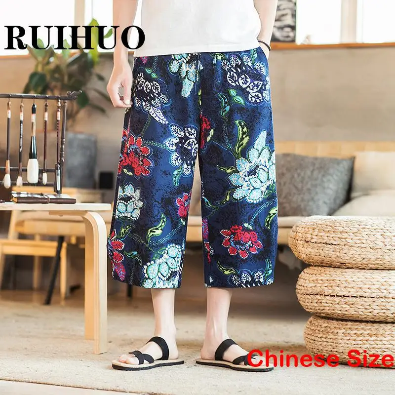 

RUIHUO Linen Pants Mens Joggers Men Sweatpants Male Big Size Men's Clothes Dropshipping Hip Hop Work Wear Korean 5XL 2023 Summer