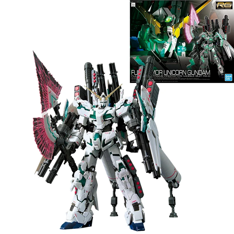 

Bandai оригинальный набор моделей Gundam аниме фигурки RG 1/144 Полный доспех единорог GUNDAM фигурки героев игрушки подарки для детей