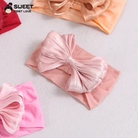 silk bowknot baby headbands for child elastic soft nylon hair bands for baby girls turban baby photography accessories newborn