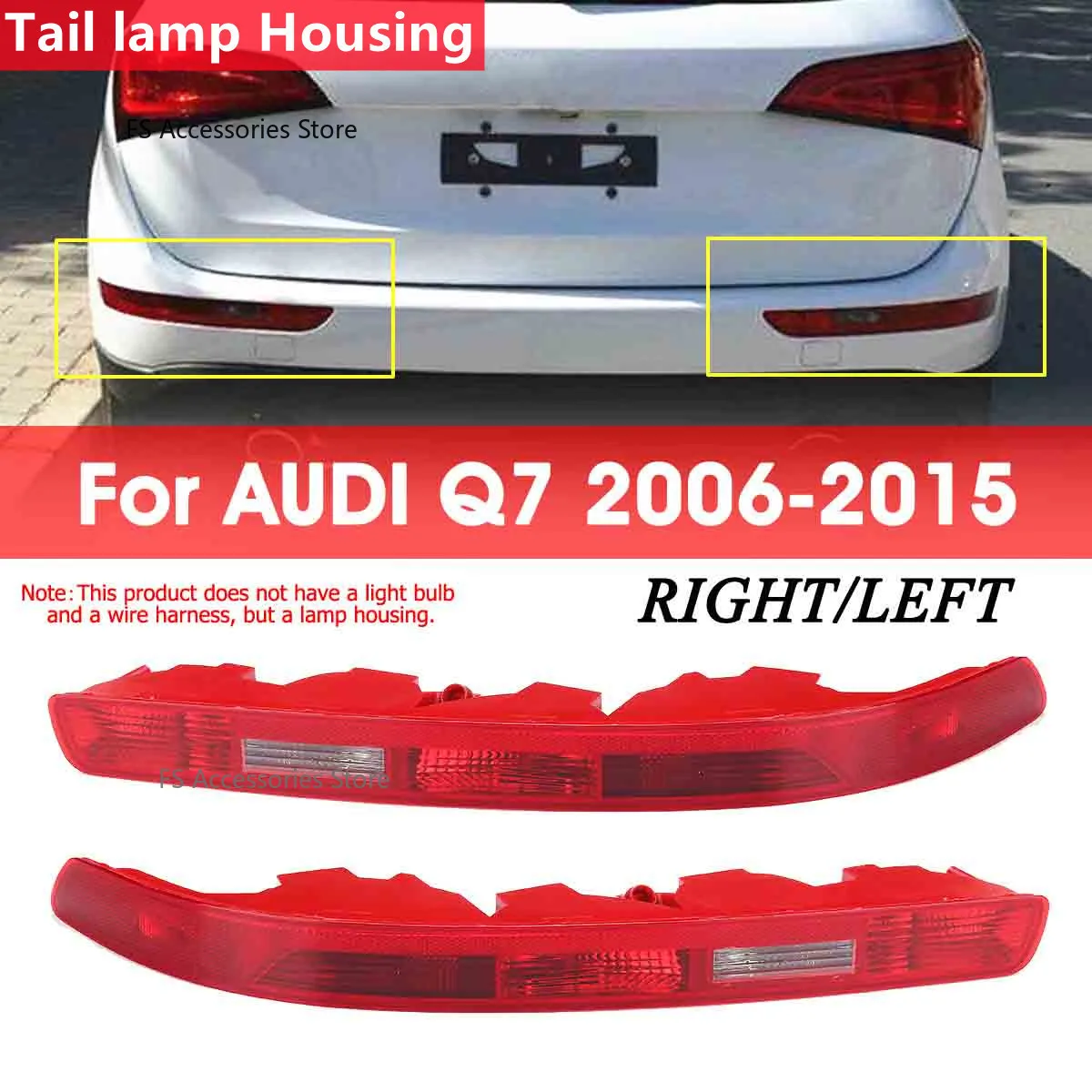 

Задний фонарь автомобиля, задний бампер, задний фонарь для Audi Q7 2009-2015, европейская версия, 4L 0945095 4л 0945096 Корпус заднего фонаря без лампы