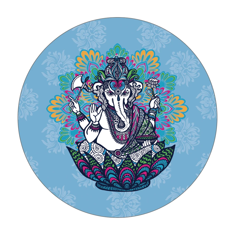 

Круглый напольный коврик с богемным принтом, ковер с рисунком мандалы, украшение для дома, гостиной, противоскользящий напольный коврик, дверной коврик